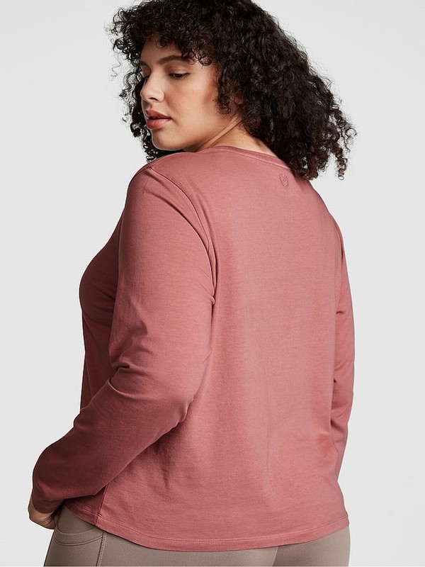 Pink Victoria Secret Soft Begonia Long Sleeve Dreamer T Shirts | AYOHU2345