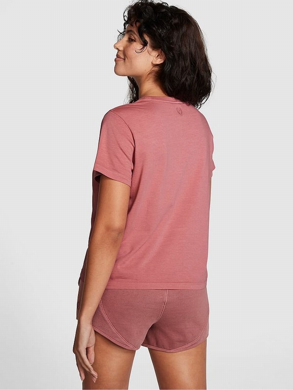 Pink Victoria Secret Soft Begonia Sleeve Dreamer T Shirts | RDSVB7612