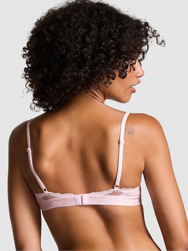Pink Victoria Secret Tulip Balcony Smooth Cup Lace Bras | ICEUK6239