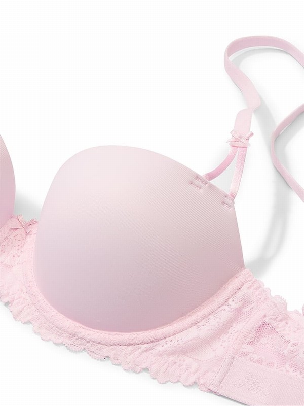 Pink Victoria Secret Tulip Balcony Smooth Cup Lace Bras | ICEUK6239