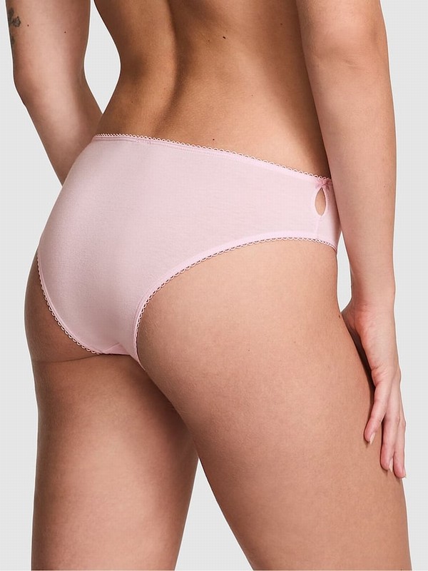 Pink Victoria Secret Tulip Cheeky Cotton Underwear | QOAFX7510
