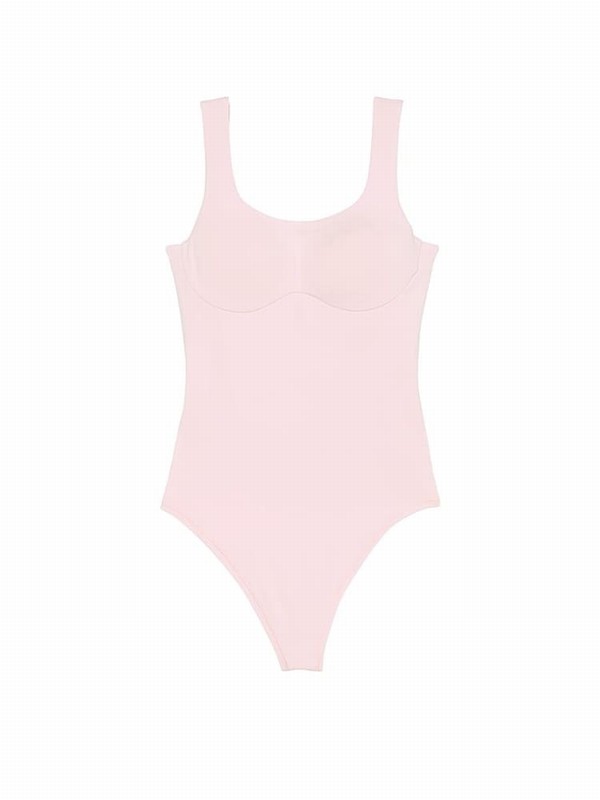 Pink Victoria Secret Tulip Cotton Bodysuit Tops | HNDSQ5713