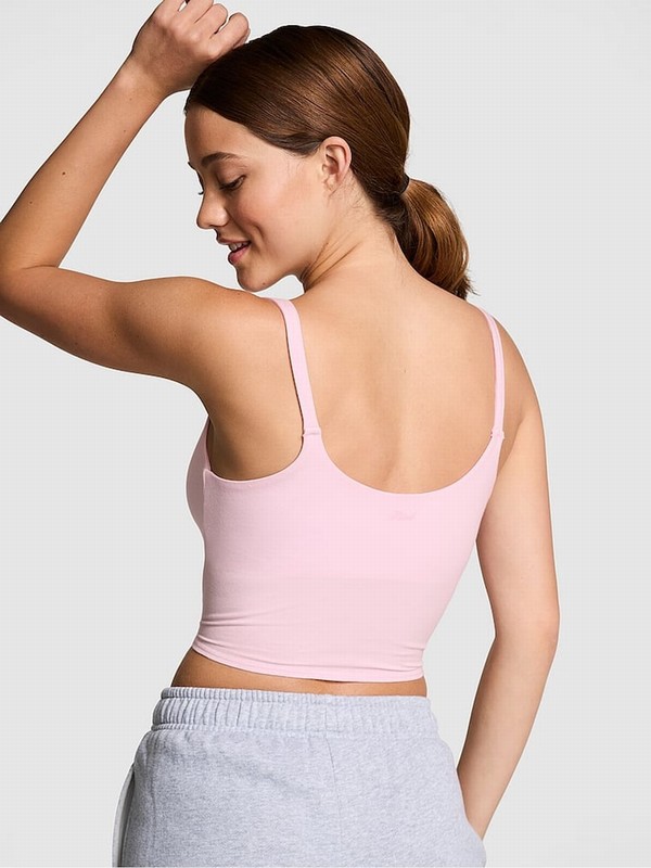 Pink Victoria Secret Tulip Cotton Cami Top Tops | CQZHS9136
