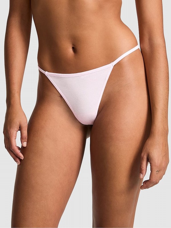 Pink Victoria Secret Tulip Cotton G String Underwear | AUFLJ8923