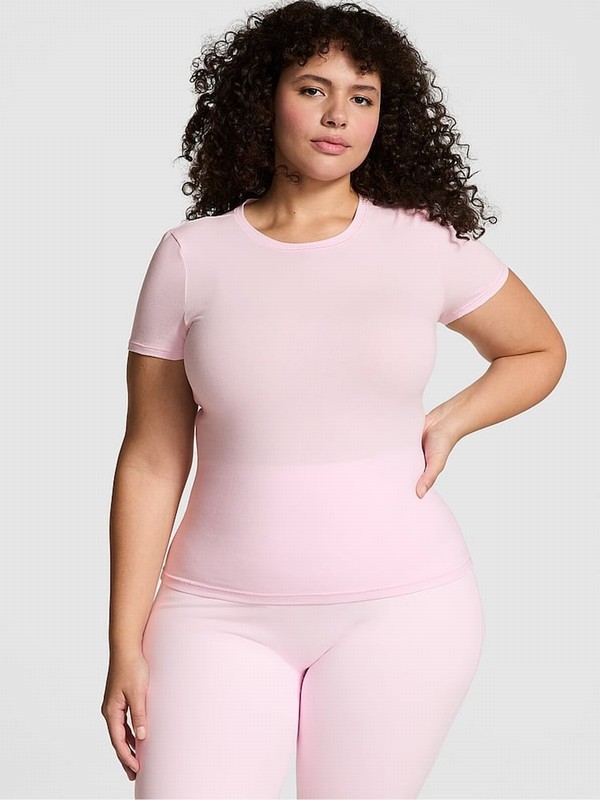 Pink Victoria Secret Tulip Cotton T Shirts | HYABM4810