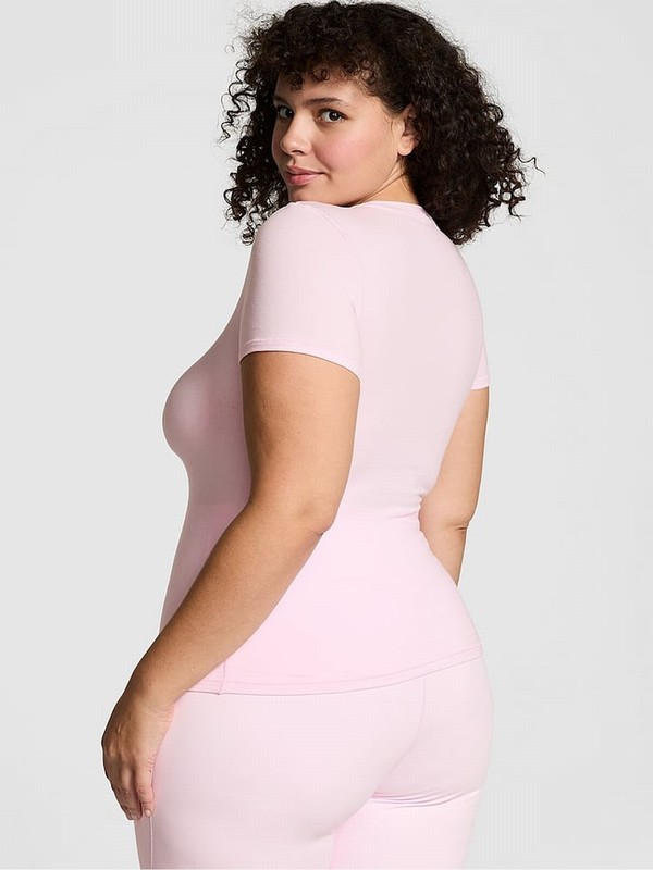 Pink Victoria Secret Tulip Cotton T Shirts | HYABM4810