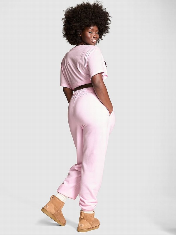 Pink Victoria Secret Tulip Cuffed Fleece Joggers | SVPIQ1458