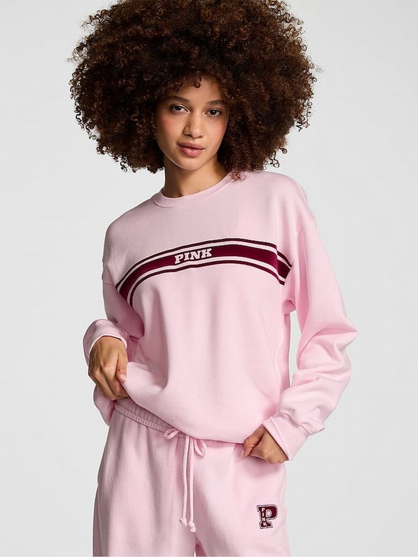 Pink Victoria Secret Tulip Fleece Sweatshirts | NQISA1423