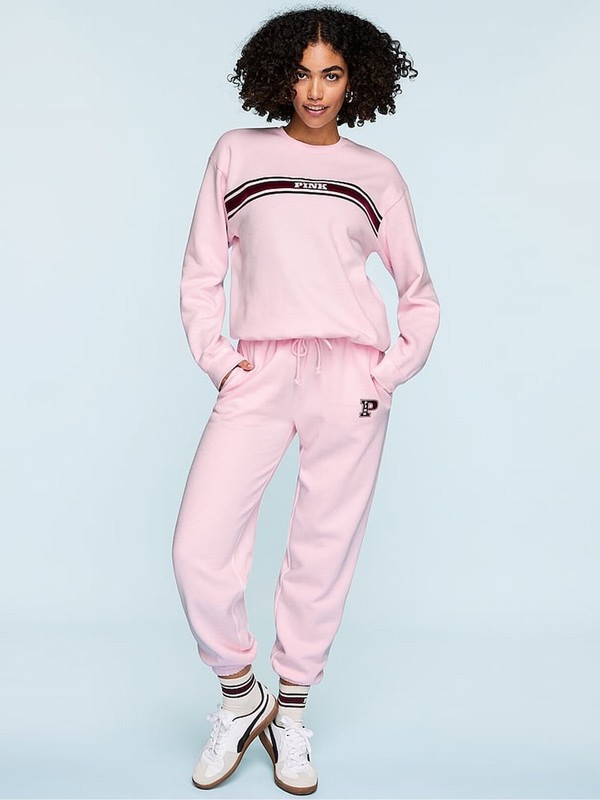 Pink Victoria Secret Tulip Fleece Sweatshirts | NQISA1423