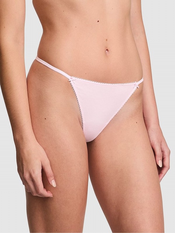 Pink Victoria Secret Tulip G String Cotton Underwear | LZBMU1486