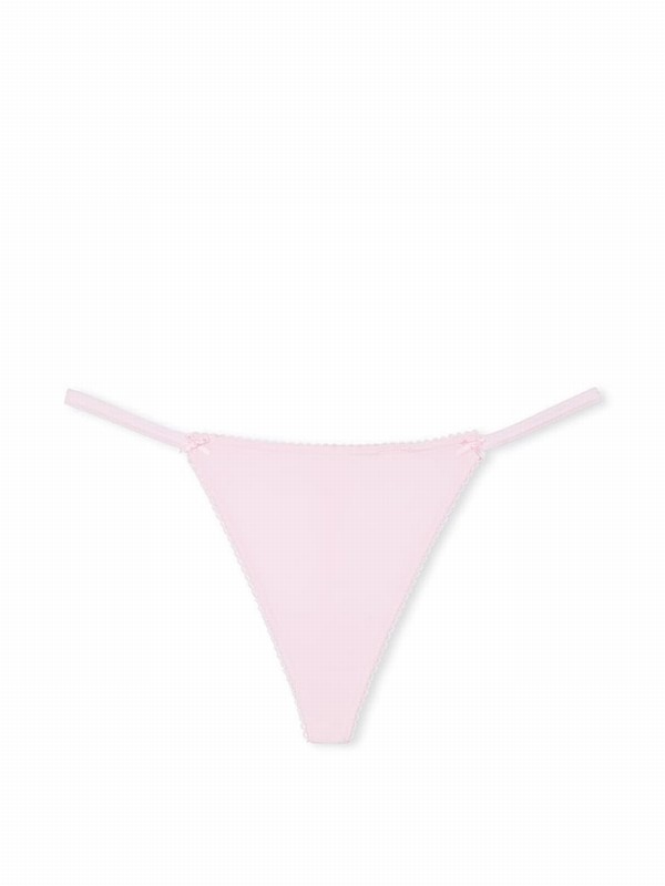 Pink Victoria Secret Tulip G String Cotton Underwear | LZBMU1486
