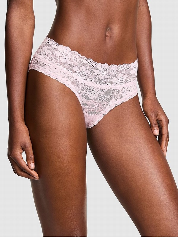 Pink Victoria Secret Tulip Hipster Floral Lace Underwear | RAXSD4736