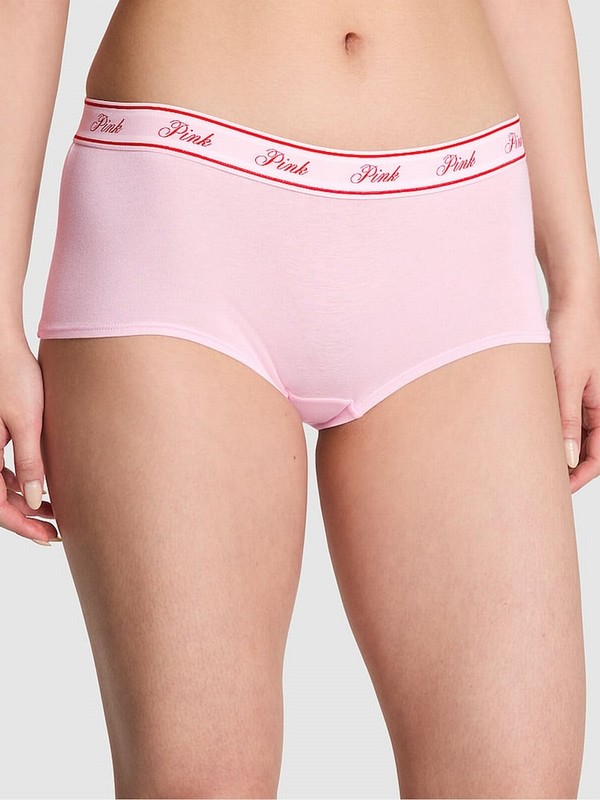 Pink Victoria Secret Tulip Lights Graphic Cotton Logo Underwear | HECLZ1403