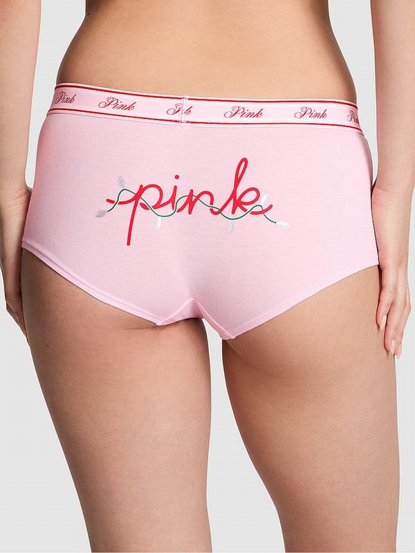 Pink Victoria Secret Tulip Lights Graphic Cotton Logo Underwear | HECLZ1403