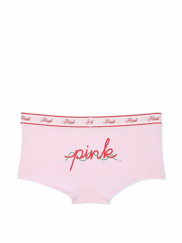 Pink Victoria Secret Tulip Lights Graphic Cotton Logo Underwear | HECLZ1403