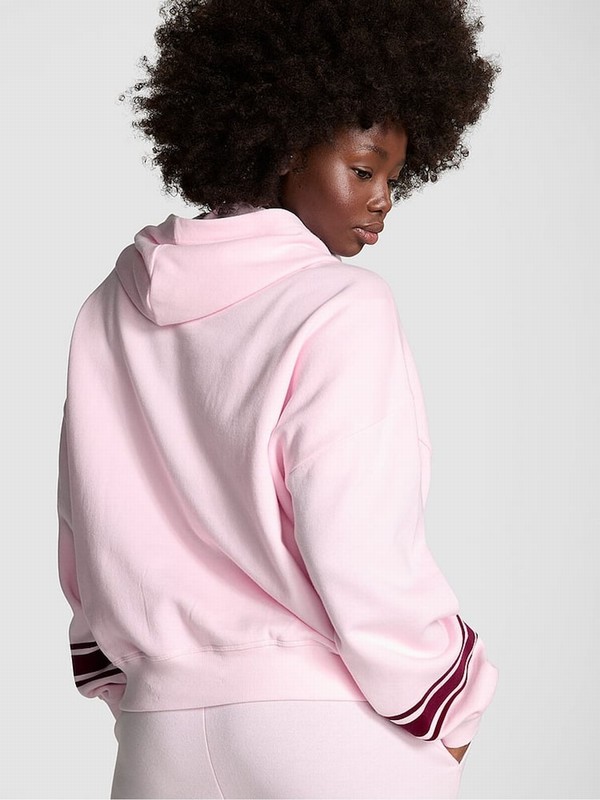 Pink Victoria Secret Tulip Oversized Pullover Fleece Hoodie | LSFGJ8965