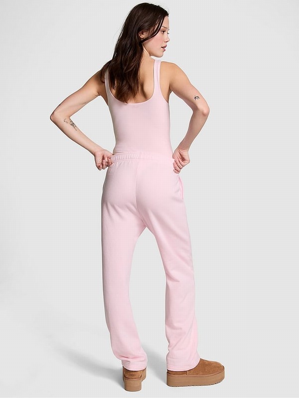 Pink Victoria Secret Tulip Straight Leg Fleece Joggers | HDIYT0945