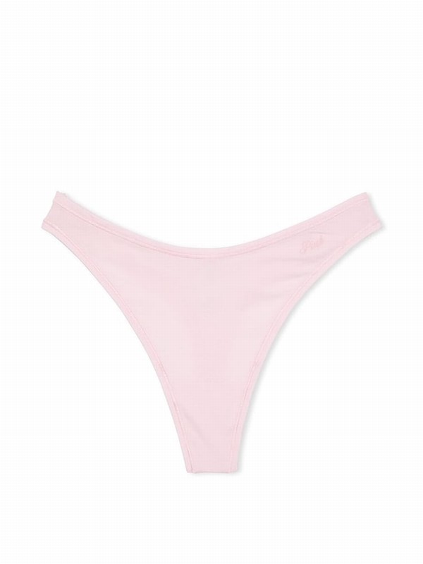 Pink Victoria Secret Tulip Thong Cotton Cheeky Underwear | TEUVY9748
