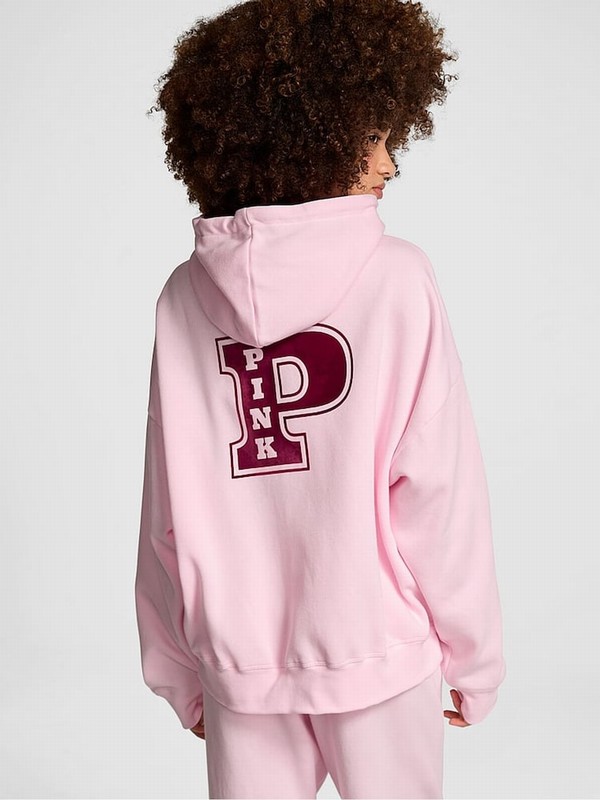Pink Victoria Secret Tulip Zip Up Fleece Hoodie | LFNBE5370