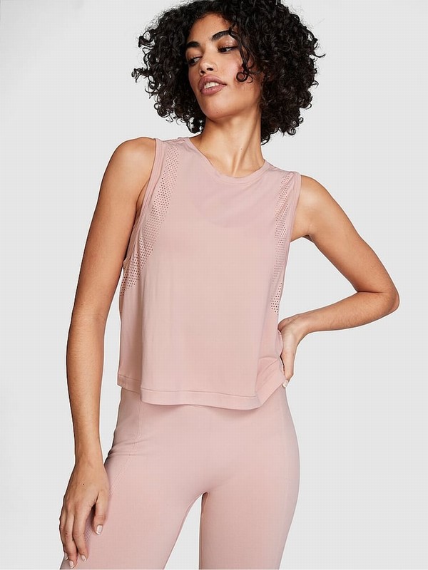 Pink Victoria Secret Wanna Be Drapey Muscle Tops | EXNHD3965