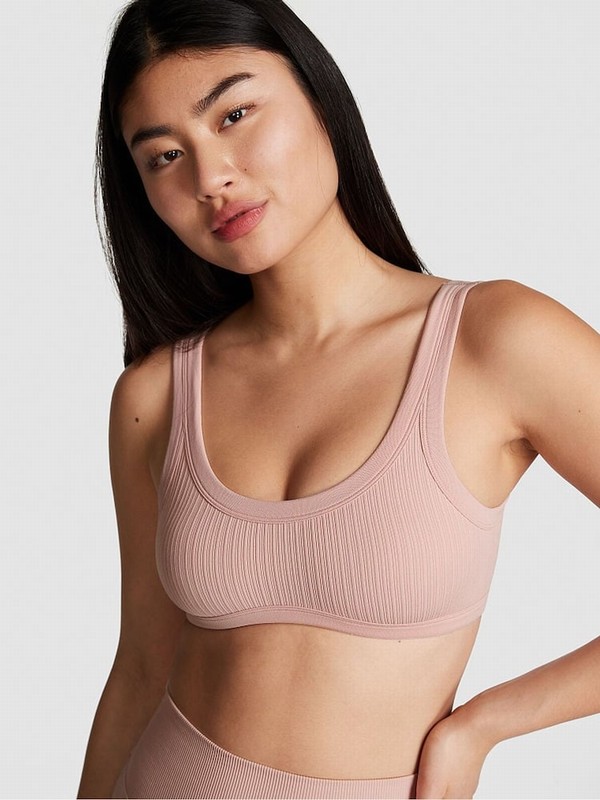 Pink Victoria Secret Wanna Be Seamless Low Impact Sports Bra | CJAFR3528