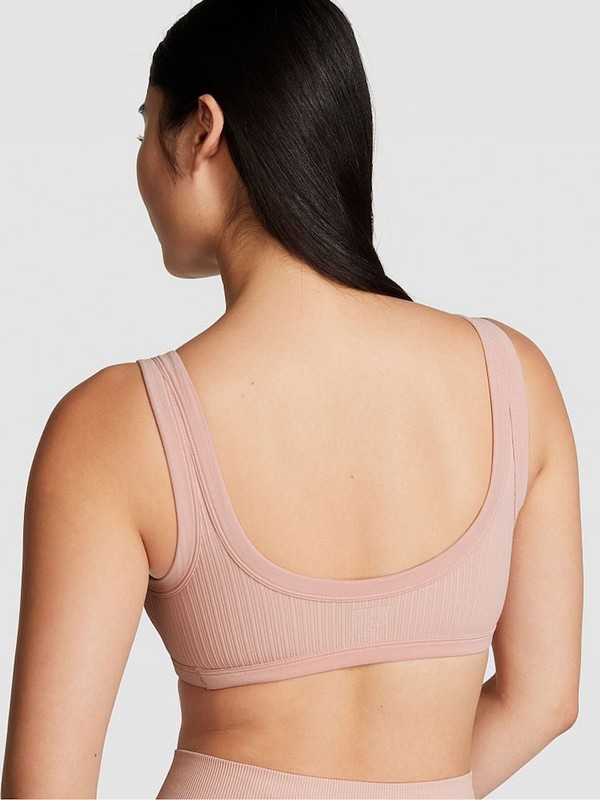 Pink Victoria Secret Wanna Be Seamless Low Impact Sports Bra | CJAFR3528