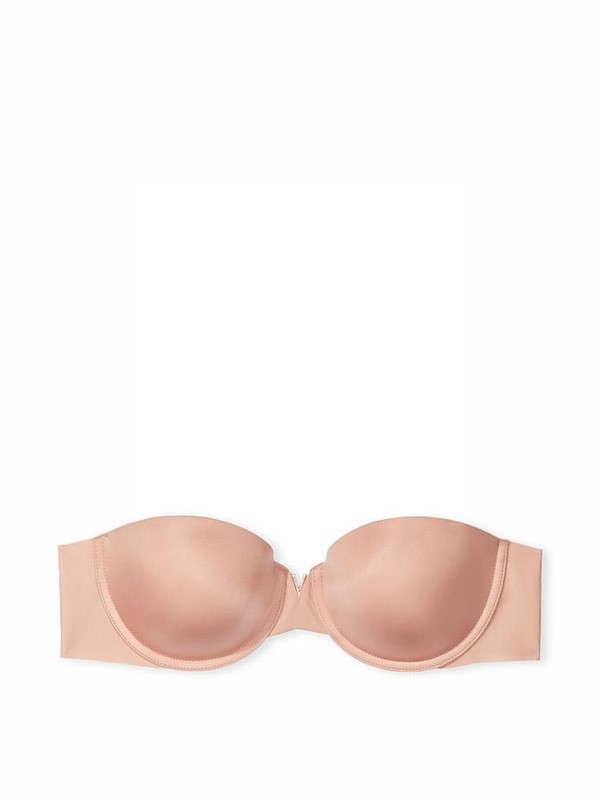 Pink / Beige Victoria Secret Evening Blush Nude Smooth Multiway Strapless Push Up Bras | EKQHS4318