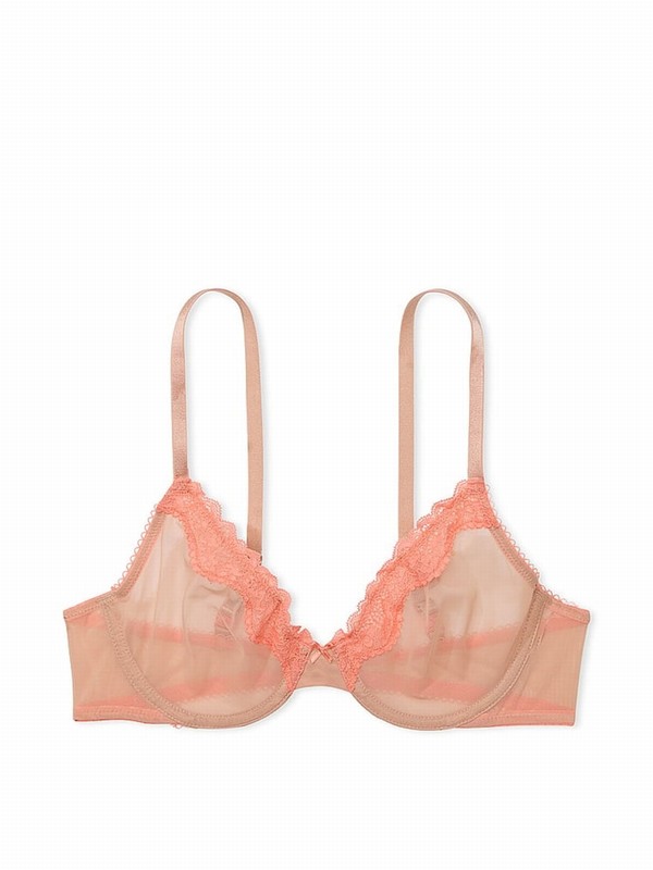 Pink / Beige Victoria Secret Evening Blush Nude Unlined Demi Bras | ZTRBJ9725