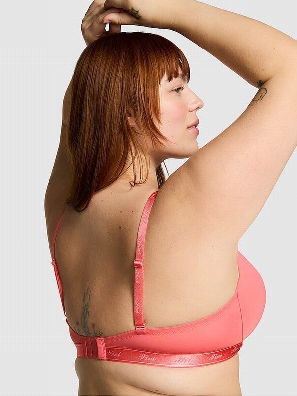 Pink / Coral Victoria Secret Coral Lightly Lined Demi Bras | BXJHT4912