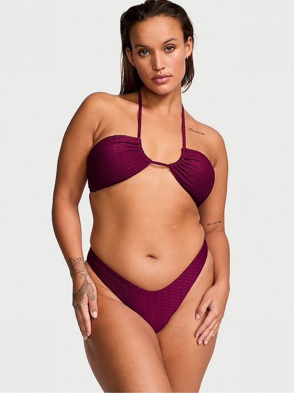 Pink / Dark Red Victoria Secret Rouge Fishnetzilian Bikini Bottom | PJYIQ9452