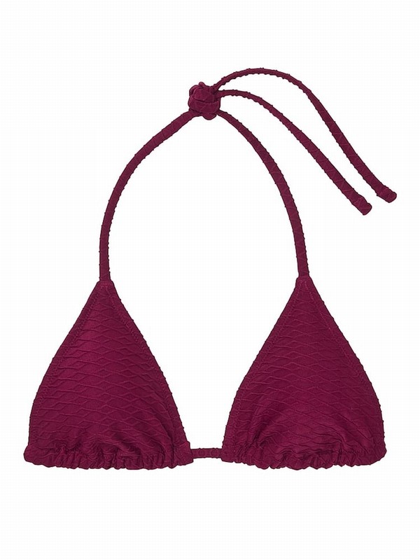 Pink / Dark Red Victoria Secret Rouge Fishnet Triangle Bikini Top | JHEGS6301