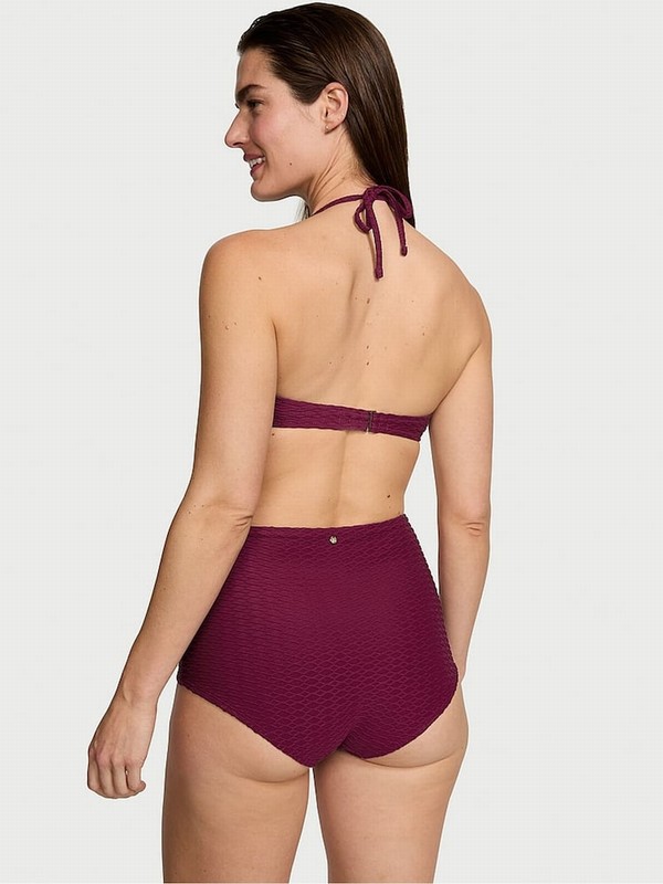 Pink / Dark Red Victoria Secret Rouge Fishnet Strapless Bikini Top | CMSRI0853