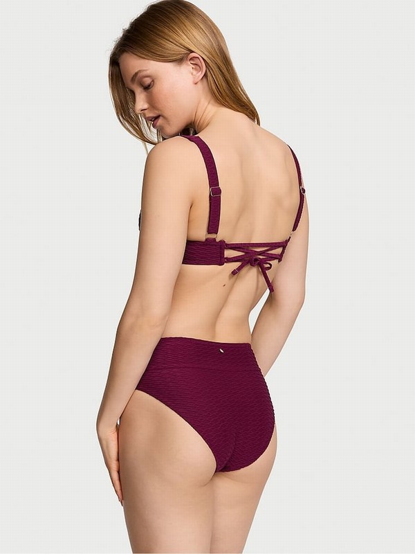 Pink / Dark Red Victoria Secret Rouge Fishnet Balcony Bikini Top | BALPE3579