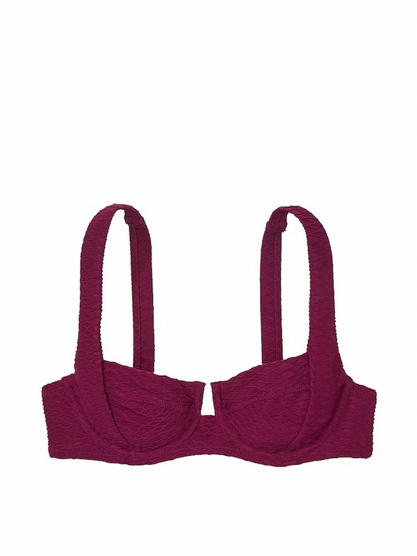 Pink / Dark Red Victoria Secret Rouge Fishnet Balcony Bikini Top | BALPE3579