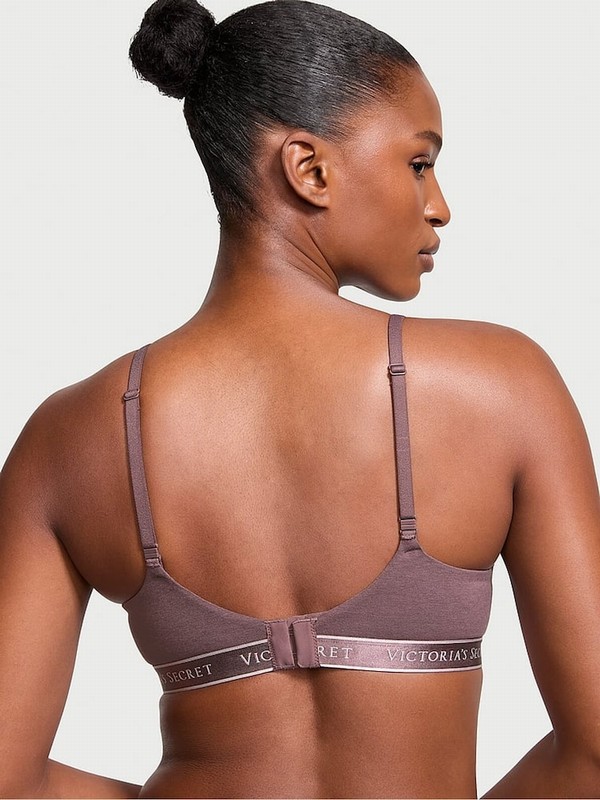 Pink / Purple Victoria Secret Cocoa Blush Logo Band Non WiLightly Lined Bras | DPYMV9374