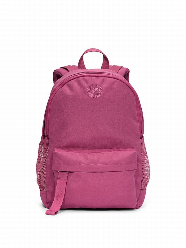 Pink / Purple Victoria Secret Violet Canvas Backpacks | TVBJR1905