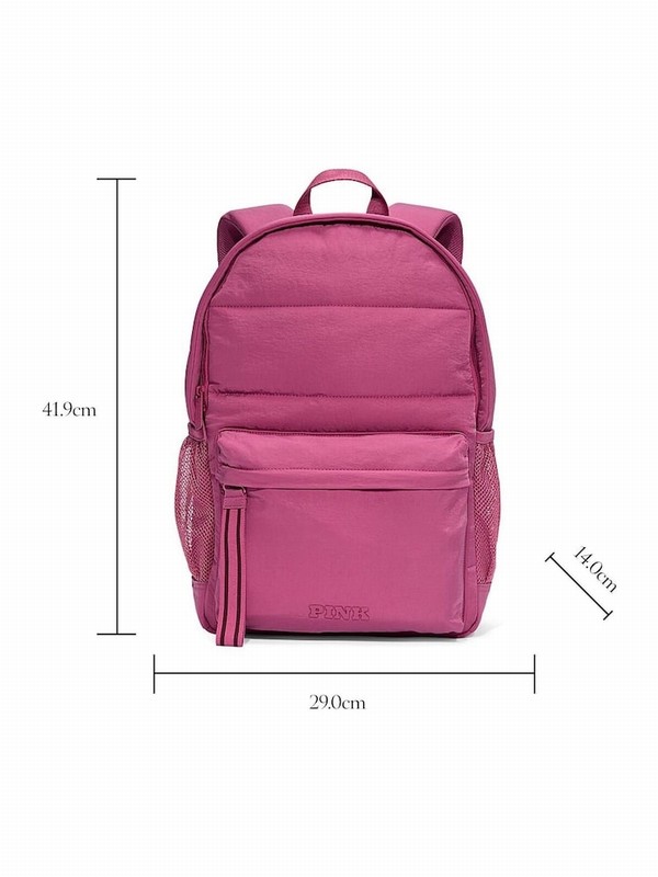Pink / Purple Victoria Secret Violet Puffer Backpacks | DMTIX4973