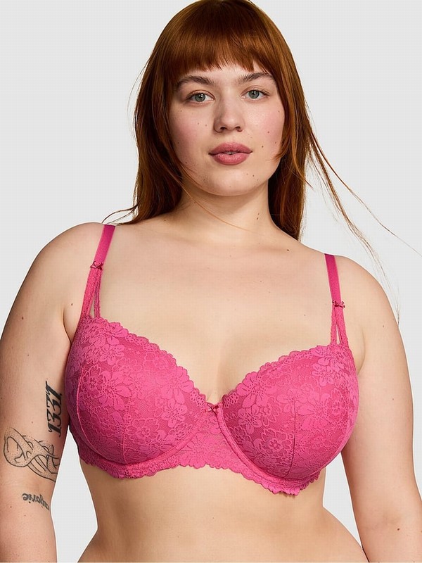Pink / Rose Victoria Secret Balcony Lace Bras | VSGTR8013