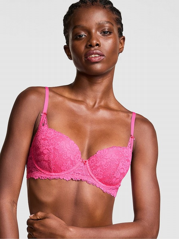 Pink / Rose Victoria Secret Balcony Lace Bras | VGQEX9384