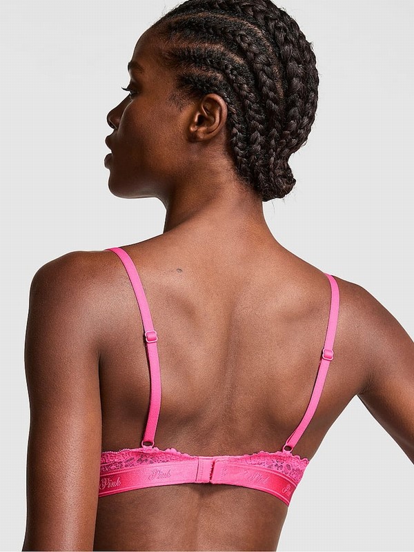 Pink / Rose Victoria Secret Balcony Lace Bras | VGQEX9384
