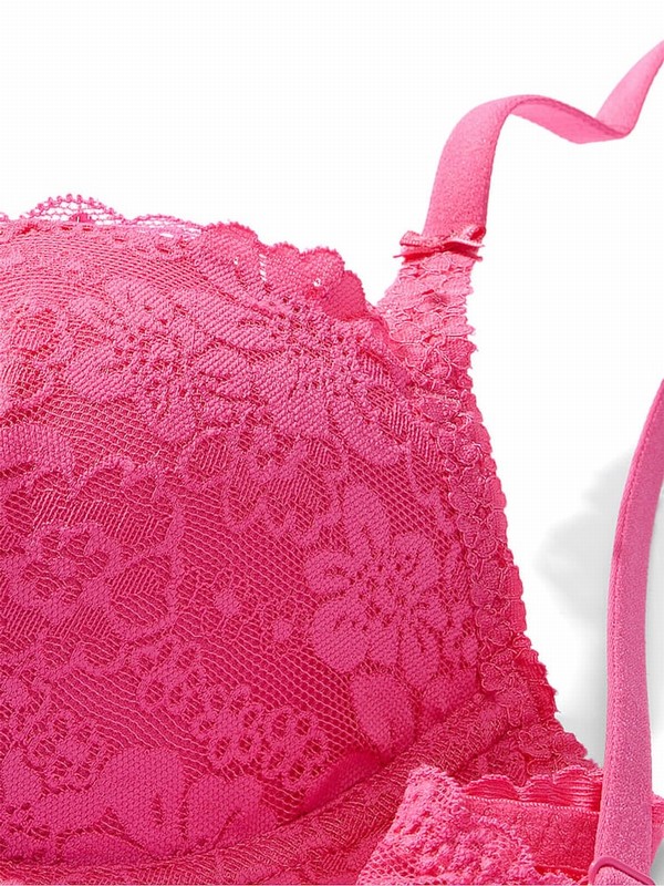 Pink / Rose Victoria Secret Balcony Lace Bras | VGQEX9384