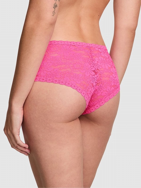 Pink / Rose Victoria Secret Cheeky Floral Lace Underwear | IQOWH2864