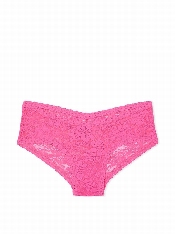 Pink / Rose Victoria Secret Cheeky Floral Lace Underwear | IQOWH2864