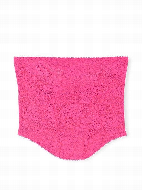 Pink / Rose Victoria Secret Lace Strapless Corset Top Lingerie | UHGAE7293