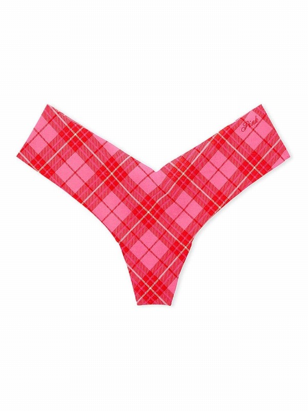 Pink / Rose Victoria Secret Plaid High Leg Thong Underwear | WVKZY8704