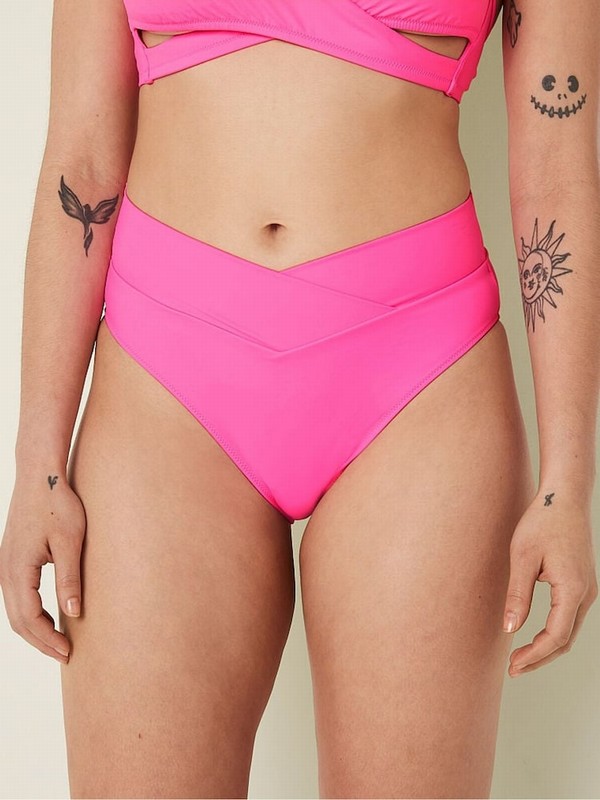 Pink / Rose Victoria Secret Radiant Cross Over Bikini Bottom | DWUMK3217