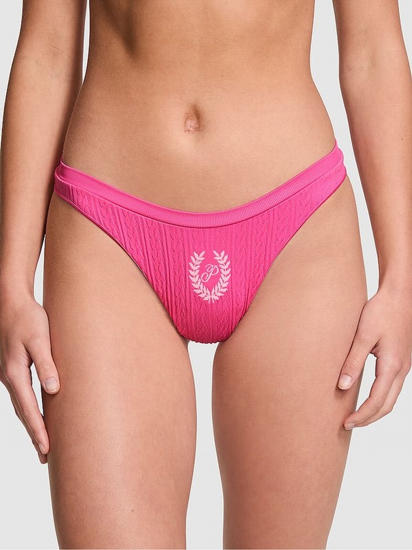 Pink / Rose Victoria Secret Seamless High Leg Scoop Thong Underwear | OLXDG8305