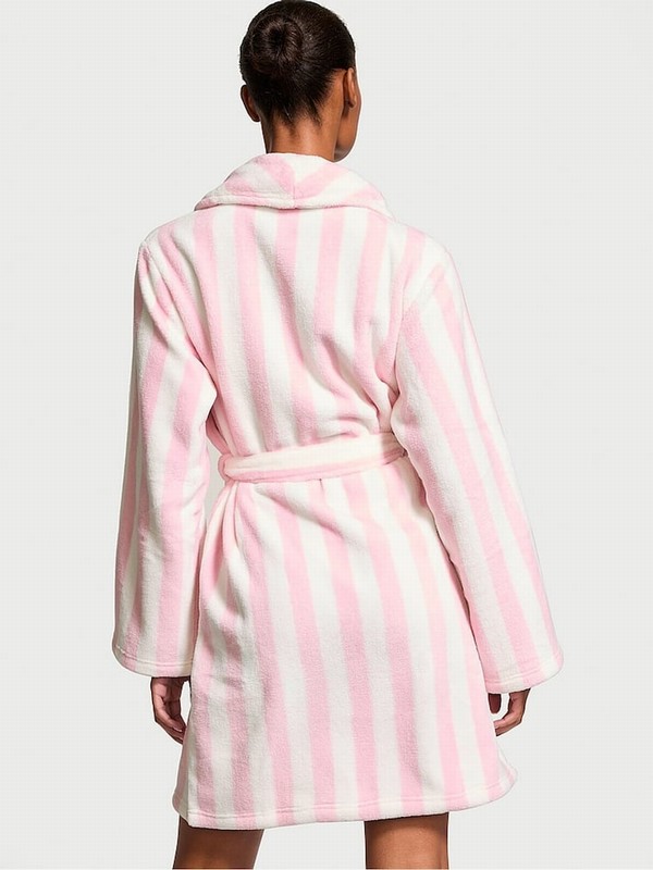 Pink / Stripes Victoria Secret Cosying Gown Lingerie | RQWIS8157