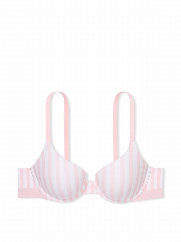 Pink / Stripes Victoria Secret Full Cup Push Up Bras | ICXYL5148