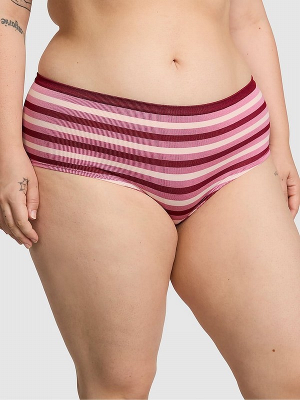 Pink / Stripes Victoria Secret Hipster Seamless Underwear | BQIHD3159